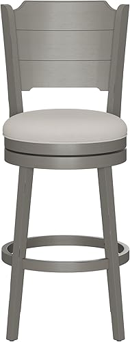 Miniatura 11 de Hillsdale Clarion Taburete giratorio de madera con altura de barra, gris envejecido Mar Blanco,Negro -,Gris,