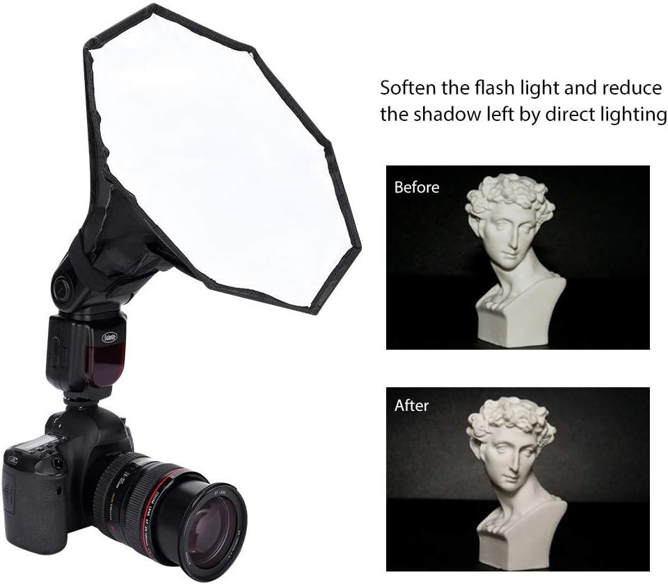 Flash Flashlight Softbox Diffuser 30cm Portable Universal for External Speedlite Portable Umbrella Softbox for Studio Flash