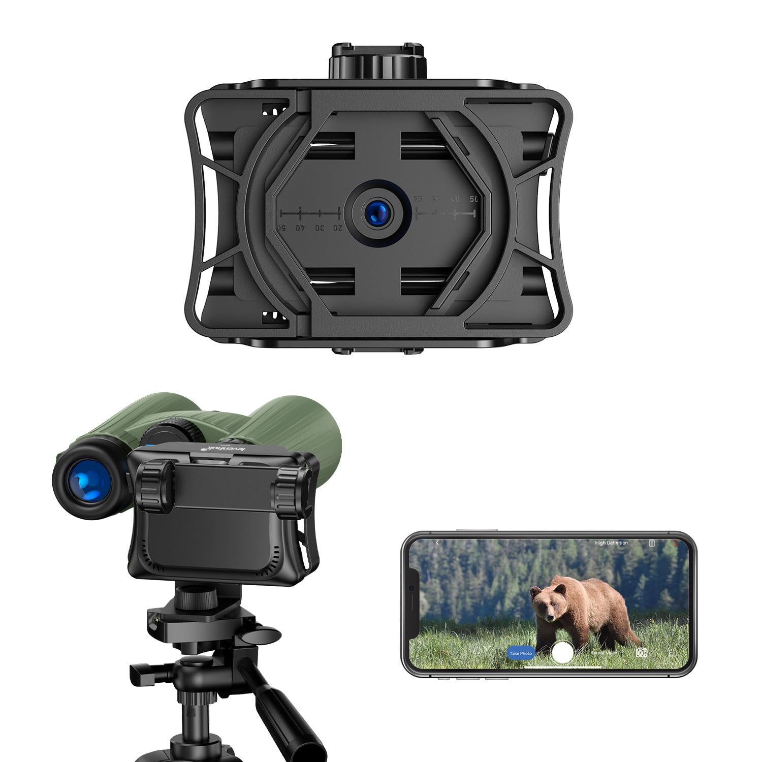 Levenhuk Kelvin WFP25 WLAN Fotokular Full HD Digitale Okularkamera | für Teleskop Mikroskop Fernglas Monokular, Smartphone-kompatibel, 3x Zoom, App, 32 GB microSD, 360° Drehung