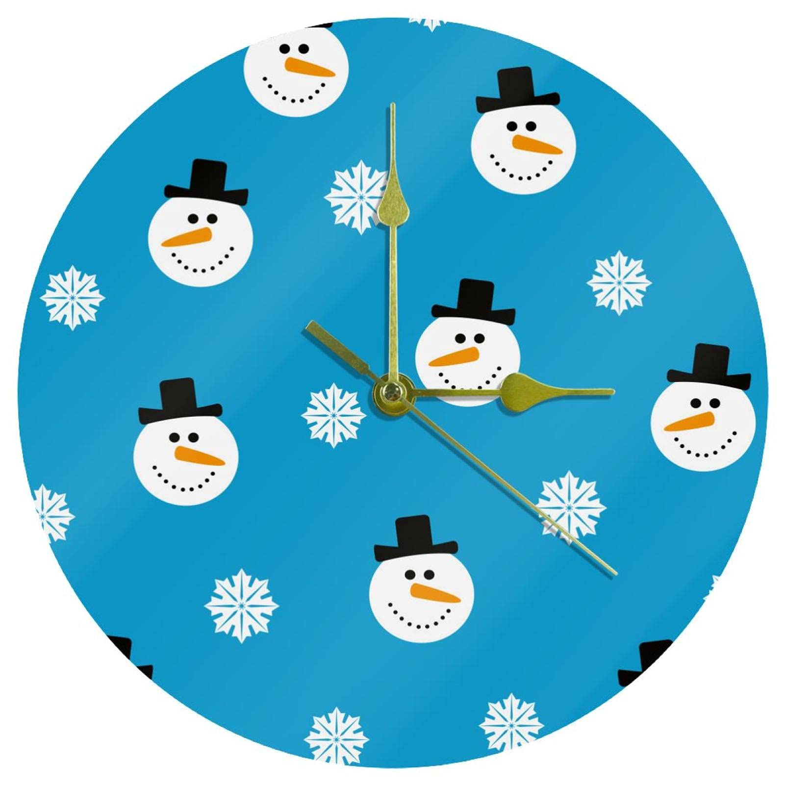 Horloge bonhomme de neige pour décoration murale de chambre et de bureau