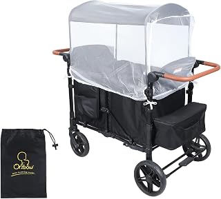 Orzbow Mosquito Net for Baby Stroller Wagon | Mosquito Net Cover Tent Compatible with WONDERFOLD W4 Stroller Wagon, Insect, Fly & Bug Protection, Summer, Beach, Travel, and Camping Essentials, White
