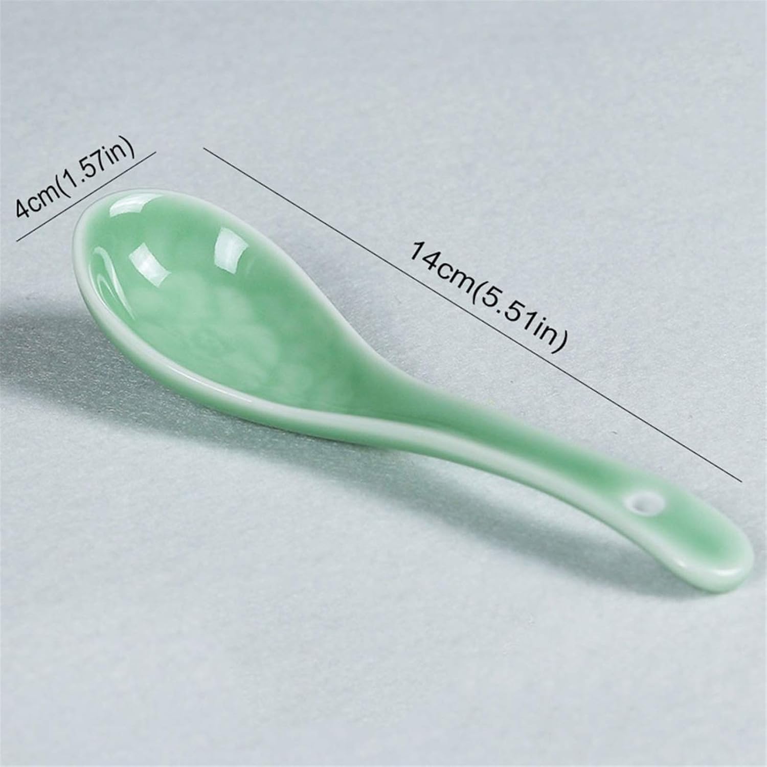Scoop Soup Spoon Set Creative Ceramic Soup Spoon Peony Small Soup Spoon Korean Style Soup Spoon 8 Pieces Cyan Soup Spoon