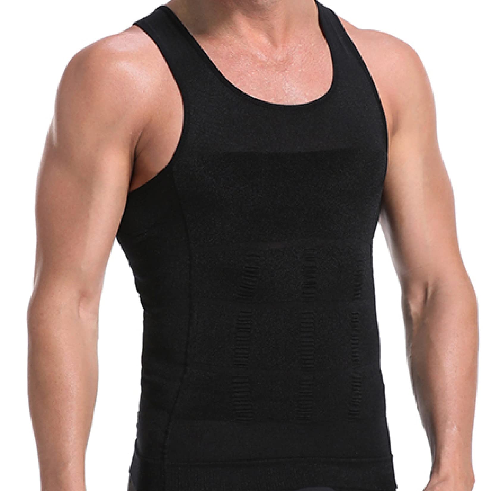 Camicie a Compressione Traspirante da Uomo, Girocollo Body Shaper Canotte Allenamento Shapewear Canotte Intimo
