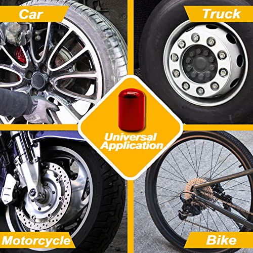 Sufilux Car Tire Valve Stem Caps, 4Pcs Air Caps Stem Covers, Universal Tire Valve Caps For Cars, Suvs, Bike, Trucks And Motorcycles, Car Wheel & Tire Exterior Accessories Parts - Red #TOP3