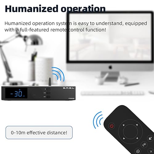 Miniatura 6 de SMSL A300 165W* 2 Bluetooth 5.0 2.1 Interfaz del sistema de audio y parámetros Amplificador de potencia