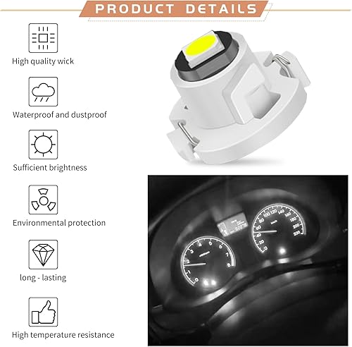 Miniatura 4 de yvshy 10 lámparas de escritorio T4.2 para instrumentos de automóvil, luz indicadora ultra brillante 3030 de 12 V, accesorios de iluminación de