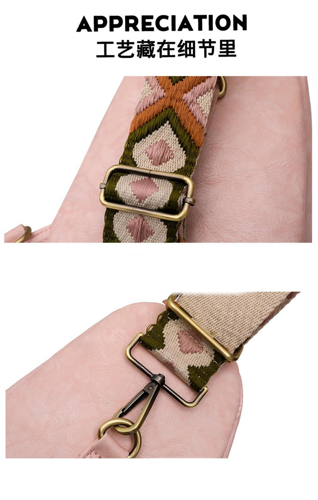 Marsupio Moda Tendenza Donna Borsa al Petto Retro Crossbody Piccola in Vita-Rosa