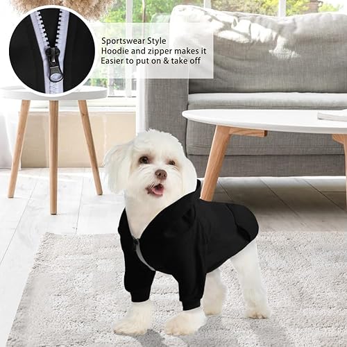 Miniatura 4 de TQFlow Sudadera con capucha para perro, ropa para mascotas, sudadera suave para perro, sudadera de forro polar cálido para perros pequeños y