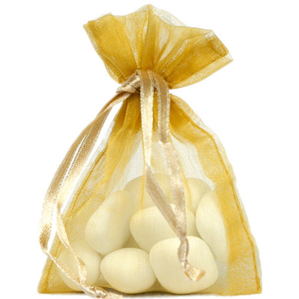 Santex Organza Bags 7.5 x 10 cm Gold Pack of 10