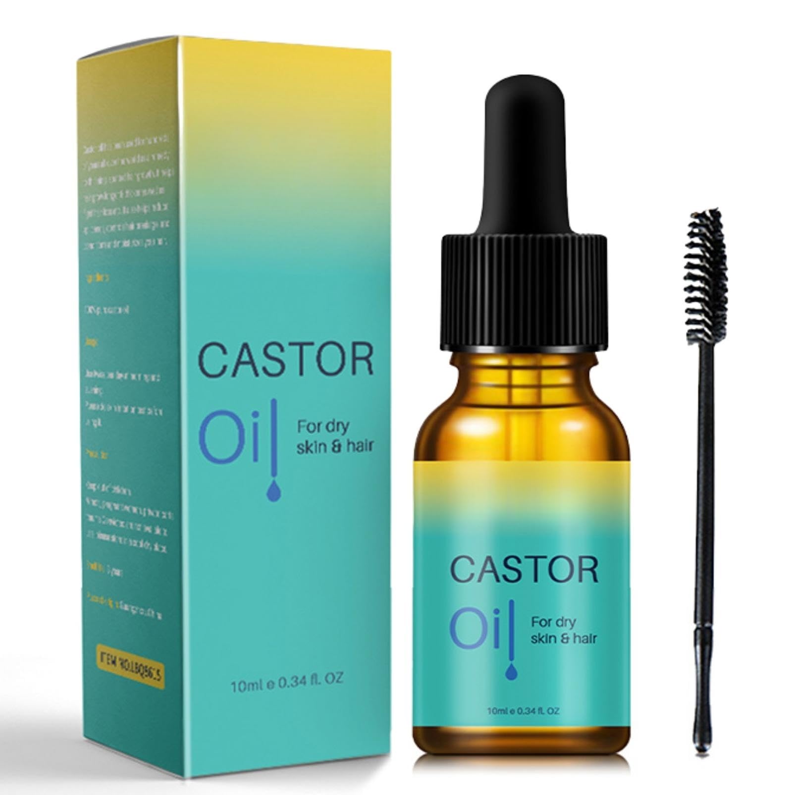 TBeautfaveCastor Oil Organic Lash Serum, Castor Oil for Hair Growth, Eyelash Serum Eyebrow Growth Serum, Cold Pressed Castor Oil, For Brow/Eyelash/Beard/Hair Growth Rapid & Thickness, 10ML