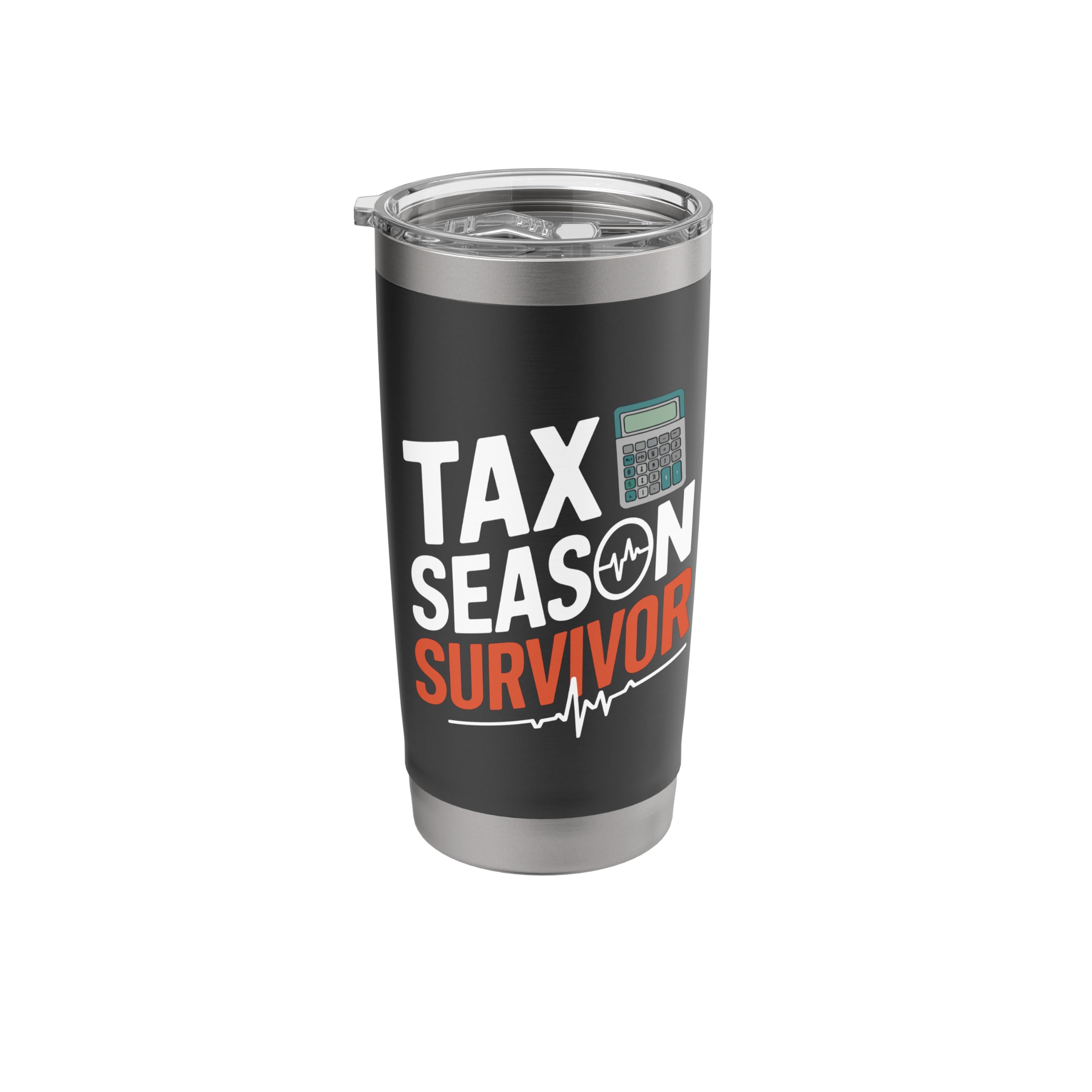 I Survived Tax Season Funny Accountant Survivor Tax Day Stainless Steel Insulated Tumbler