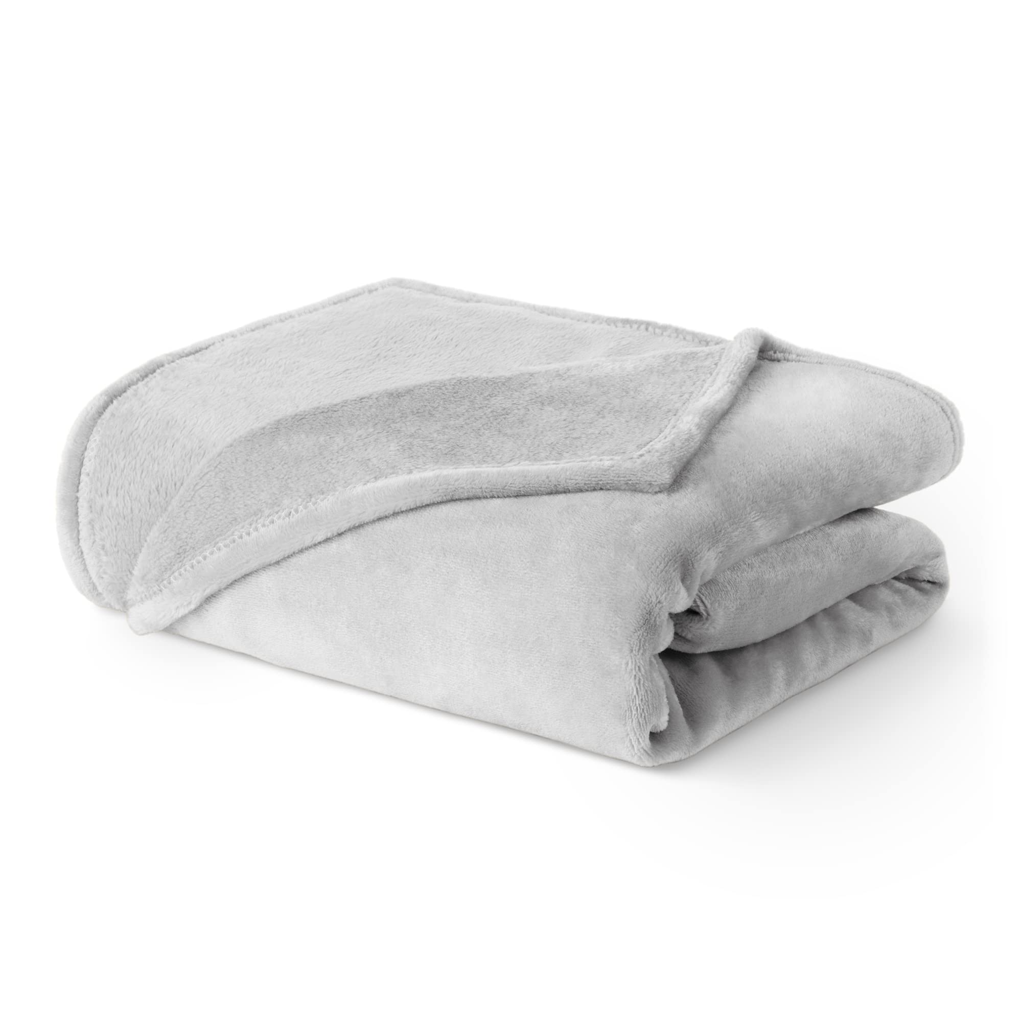 Livivo Unisex Grey Ultra Soft Flannel Fleece Throw Blanket In 130Cm X 150Cm