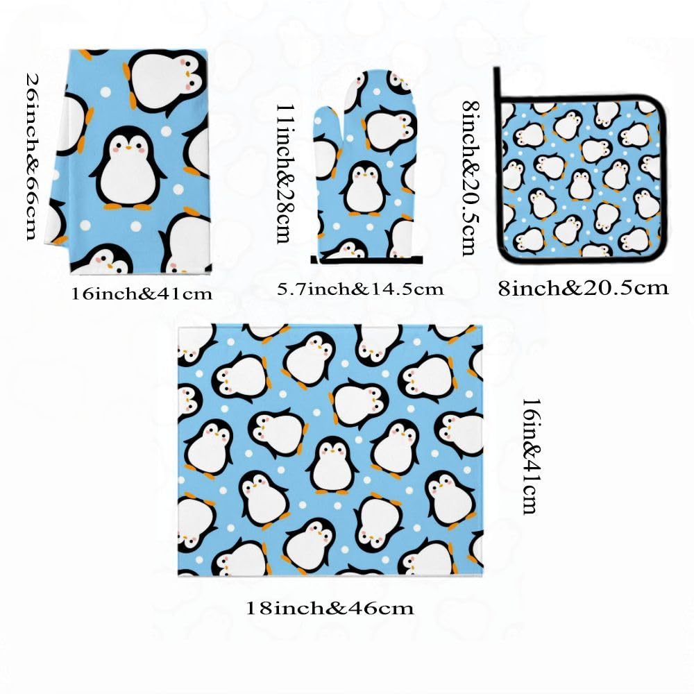9PCS Cute Penguin 9 Cucina Decor e Accessori Set