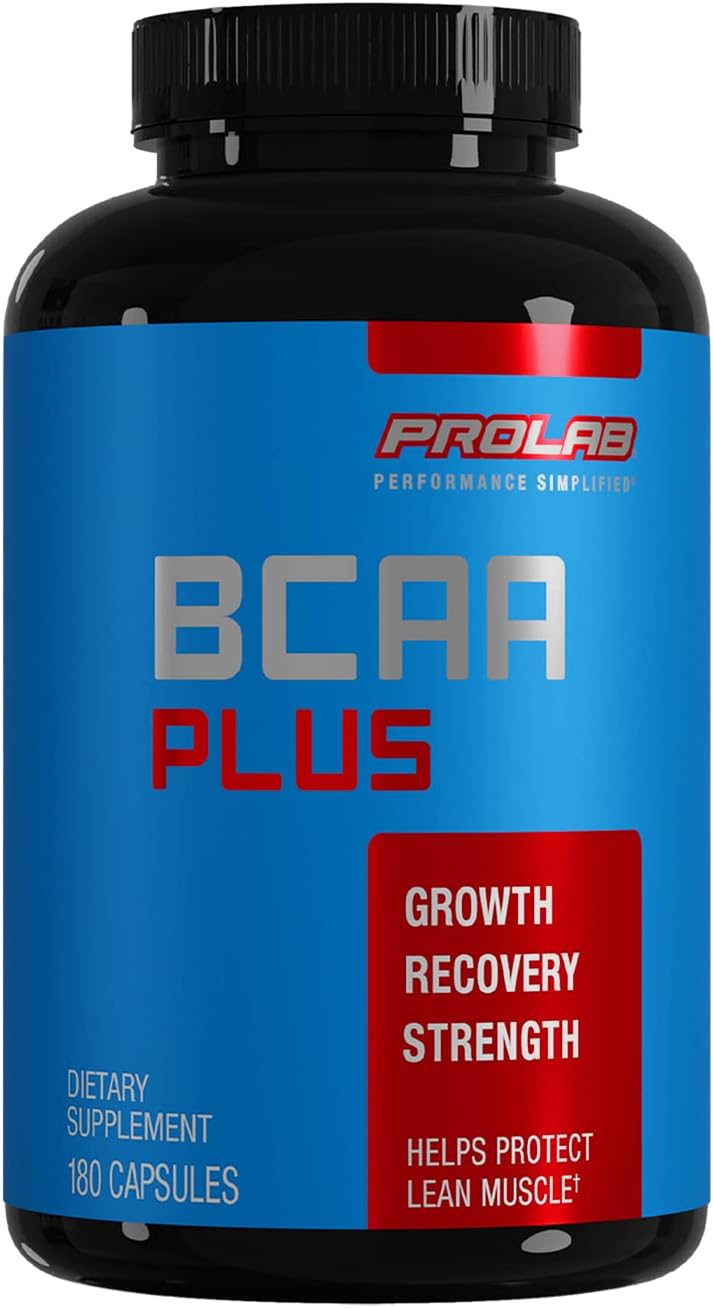 PROLAB BCAA PLUS, Branched Chain Amino Acid Capsules, 180