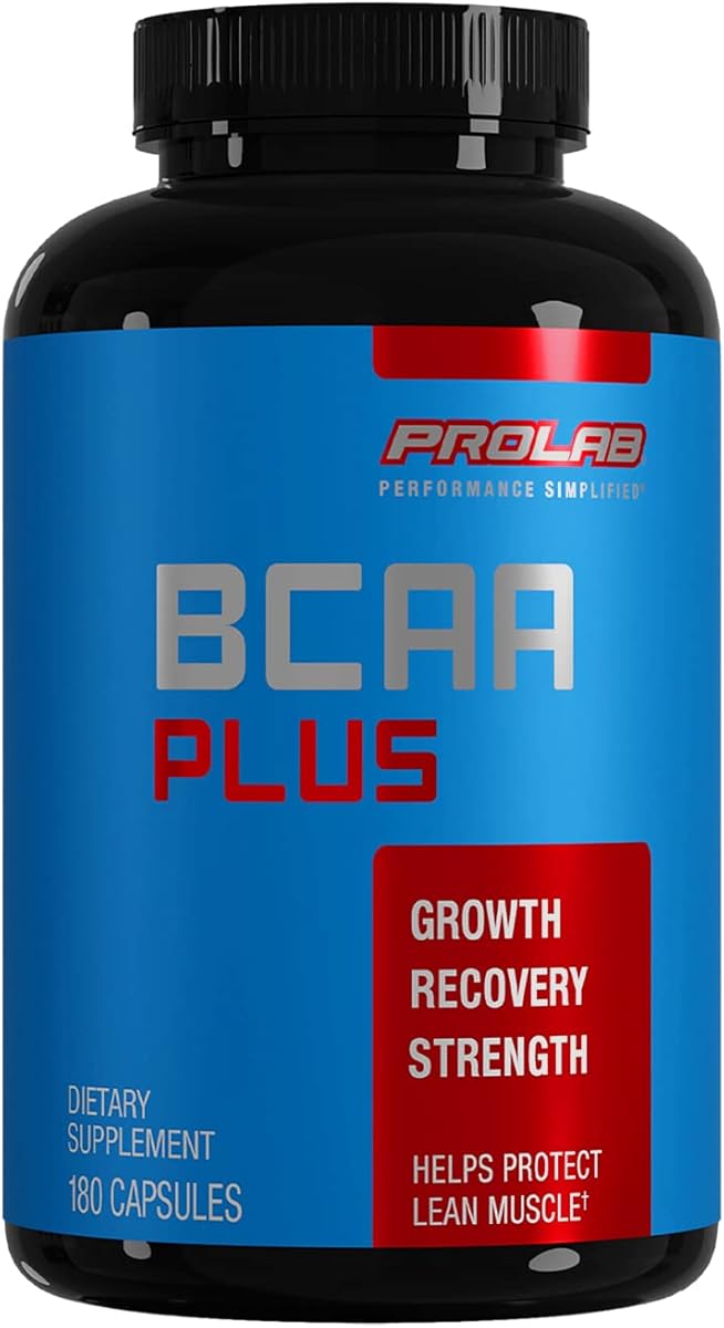 ProLab Prolab BCAA Plus Branched Chain Amino Acid Capsules, Muscle Recovery, Lean Muscle Support, Endurance & Performance Booster (180 Capsules)