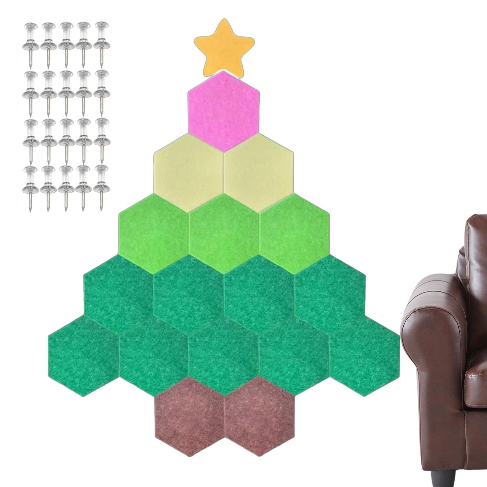 Árbol de Navidad de fieltro de pared, 130 x 150 cm, decoración de pared de