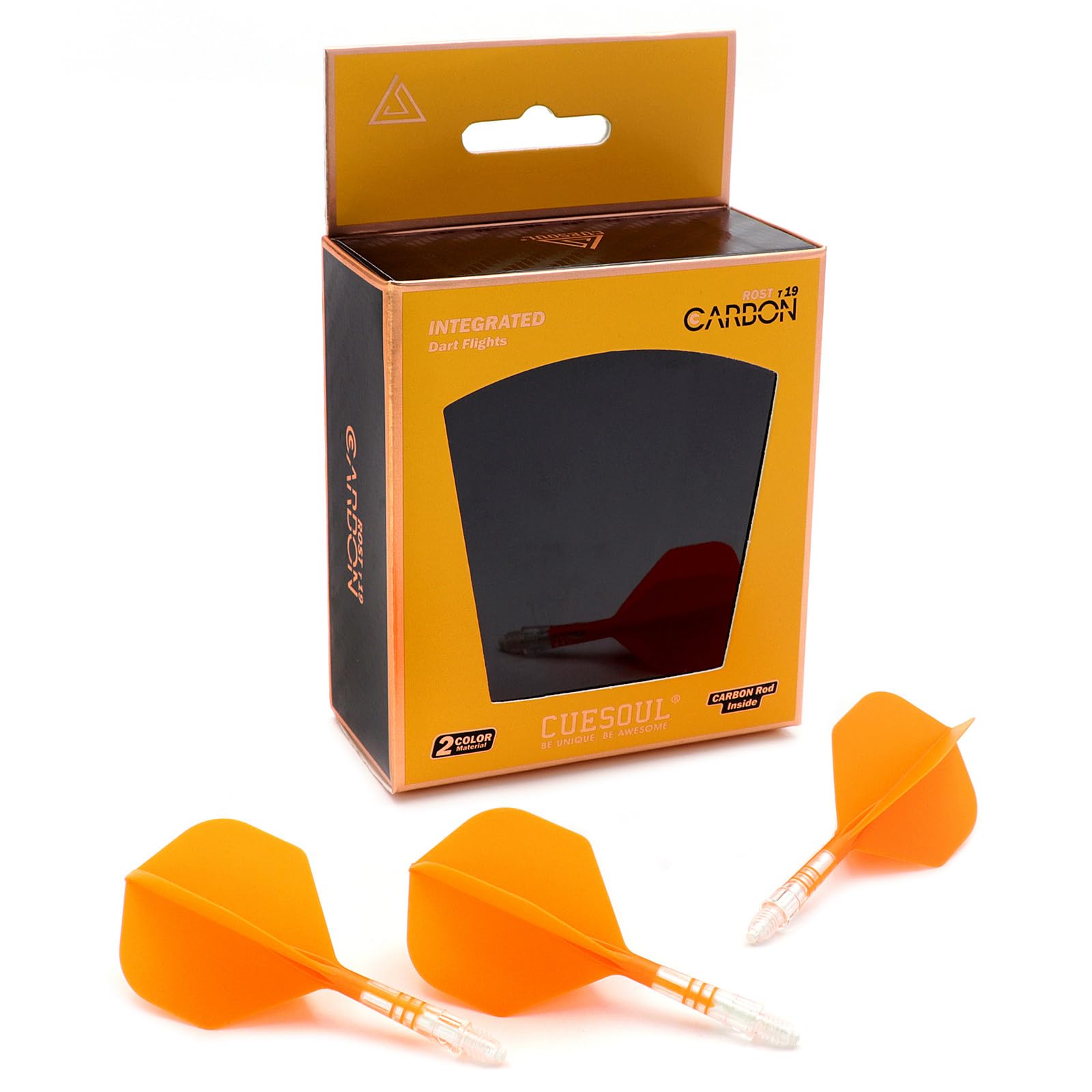 CUESOUL Rost T19 Eje de dardo Integrado de Carbono y Forma estándar de Vuelo, Juego de 3