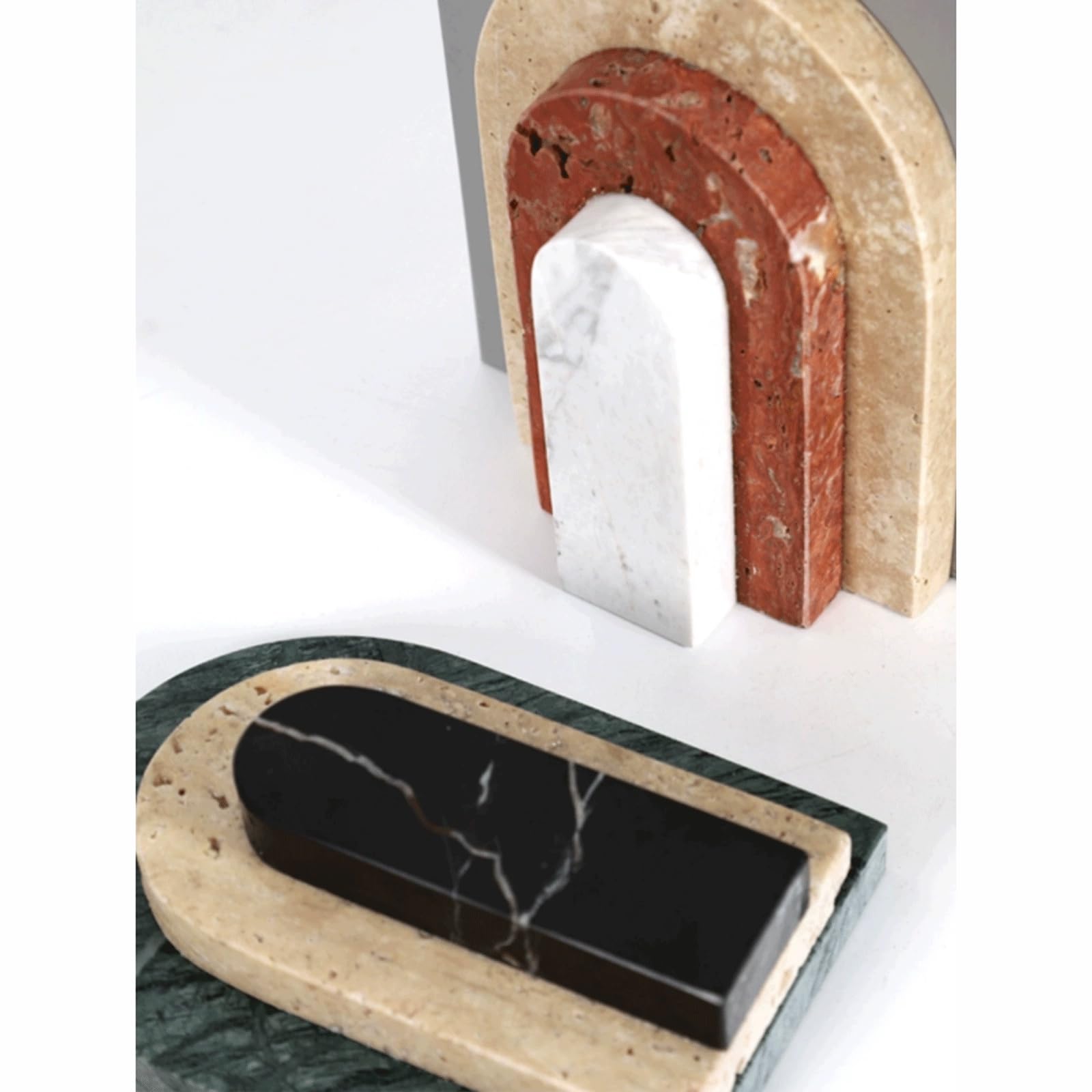Fermalibri minimalisti in marmo, fermalibri decorativi in stile italiano moderno per ufficio, scrivania, decorazione per la casa