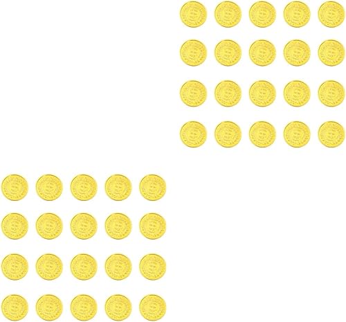 Toyvian 200 piezas de juguetes de monedas, disfraces de Halloween para niños, monedas personalizadas, monedas, token, juguete, monedas del tesoro,