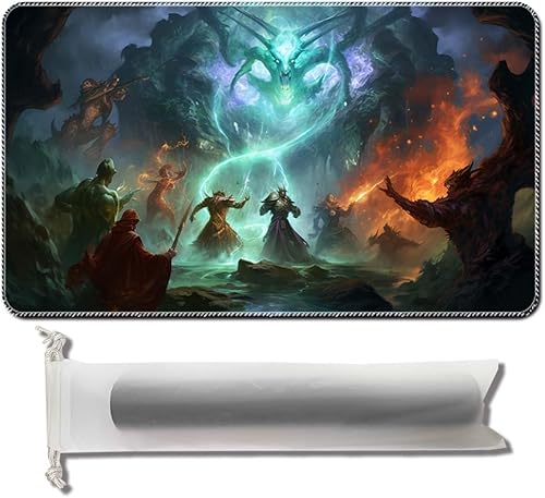 PLGATJEF MTG - Tapete de juego de 24 x 14 pulgadas, bolsas de almacenamiento antideslizantes, ideal para entusiastas de los juegos de cartas,