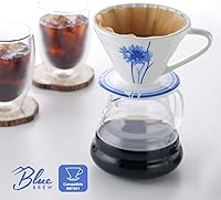 Vista 4 de Blue Brew Clear Glass Range Coffee Server for Pour Over Coffee & Tea, 600ml (20oz) Heat Resistant Tea Pot, Carafe, Glass Coffee Pot (BB1008)