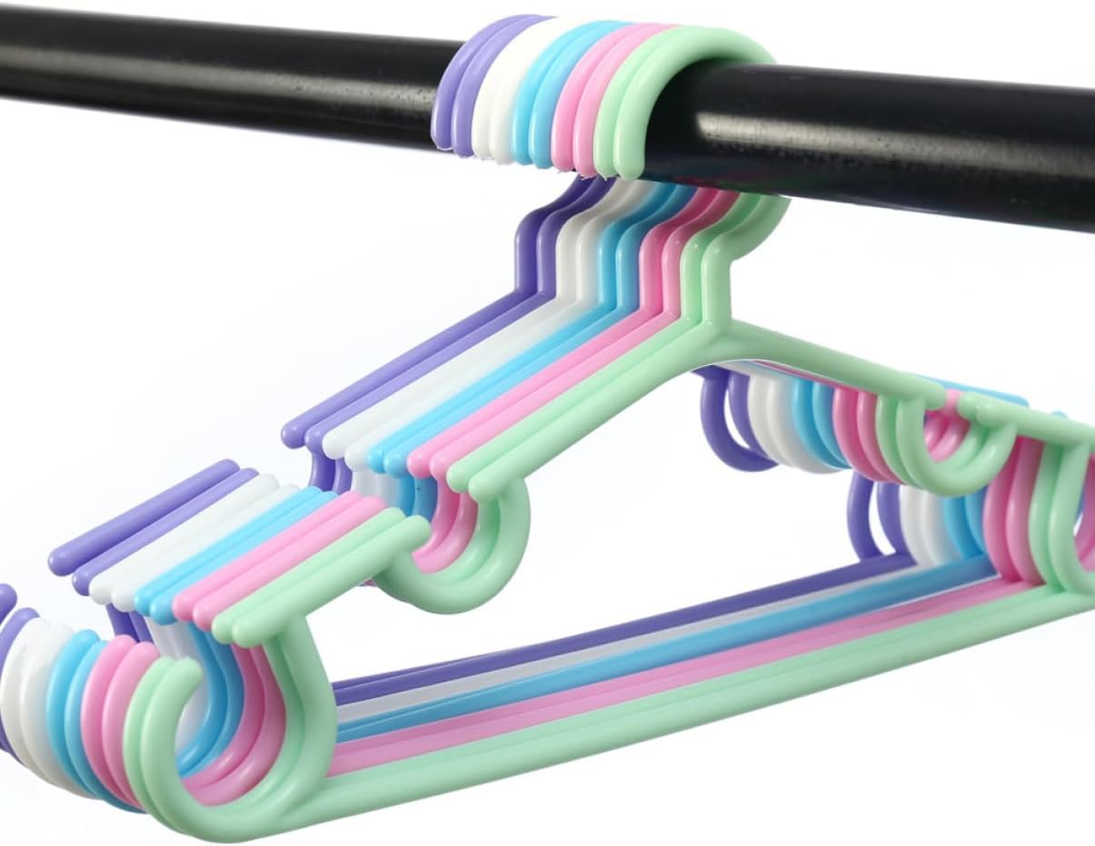 PartyKindom 50pcs Boy Girl Hangers Childrens Clothes Hangers for Nursery Organization Includes for Clothing Storage