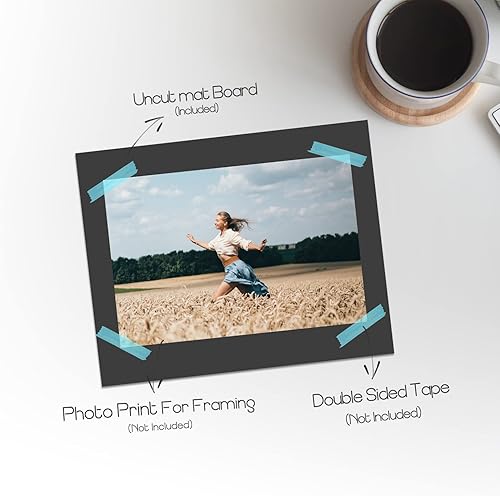 Miniatura 42 de Golden State Art, Paquete de 25 tableros negros sin cortar de 11 x 17 pulgadas, ideal para fotos, fotos, marcos, sin ácidos, núcleo blanco