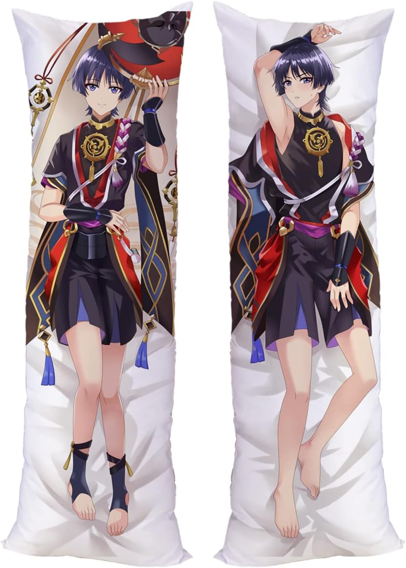 Genshin Impact Scaramouche Cushion Cover Pillow Case Peach Skin 150x50cm(59in x 19.6in) Scaramouche Pillowcase