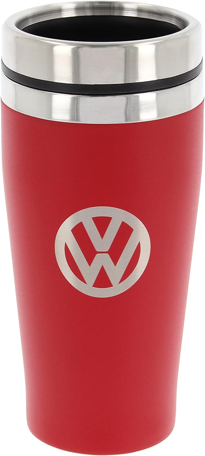 BRISA VW Collection - Insulated Stainless Steel Thermo Drinking Cup in VW Logo Design, Double-Walled (450ml/15.2 fl oz/Red)