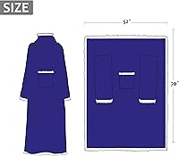 Vista 6 de Catalonia - Manta de forro polar tipo sherpa con mangas y bolsillo, microfelpa abrigada y cómoda para ver TV, manta para adultos, mujeres y hombres