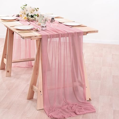 Miniatura 2 de Paquete de 6 caminos de mesa de gasa brillante de 10 pies a granel de gasa transparente de 29 x 121 pulgadas para decoración de bodas, baby shower,