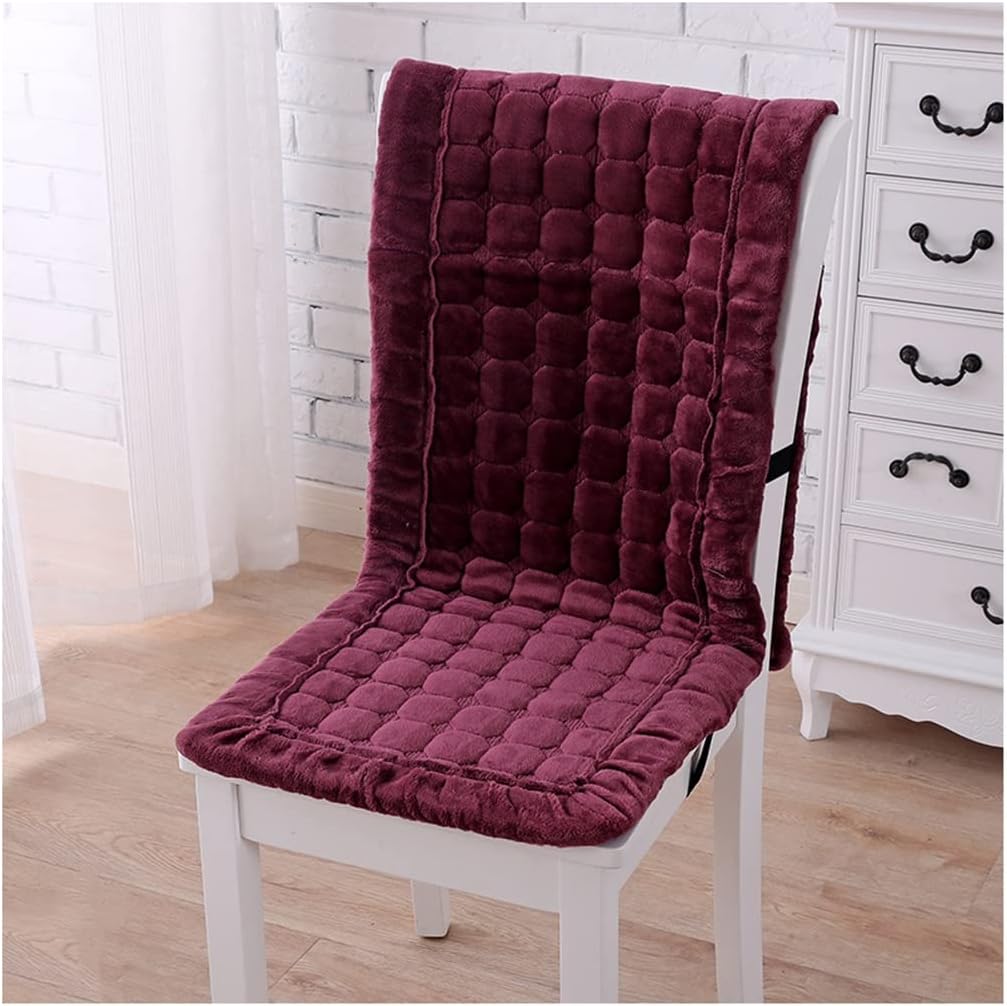 Kitchen Long Chair Cushions, Plush One- Piece Office Chair Pads, Seat Cushion for Outdoor Patio Furniture Garden Home Office (Color : Wine red, Size : 50 * 145cm)
