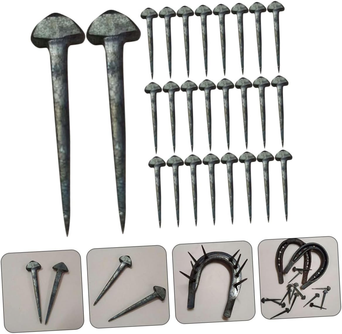 BESPORTBLE 50pcs Small Horseshoe Tools Hoof Nails Horseshoe Fixators Nails for Easy Install