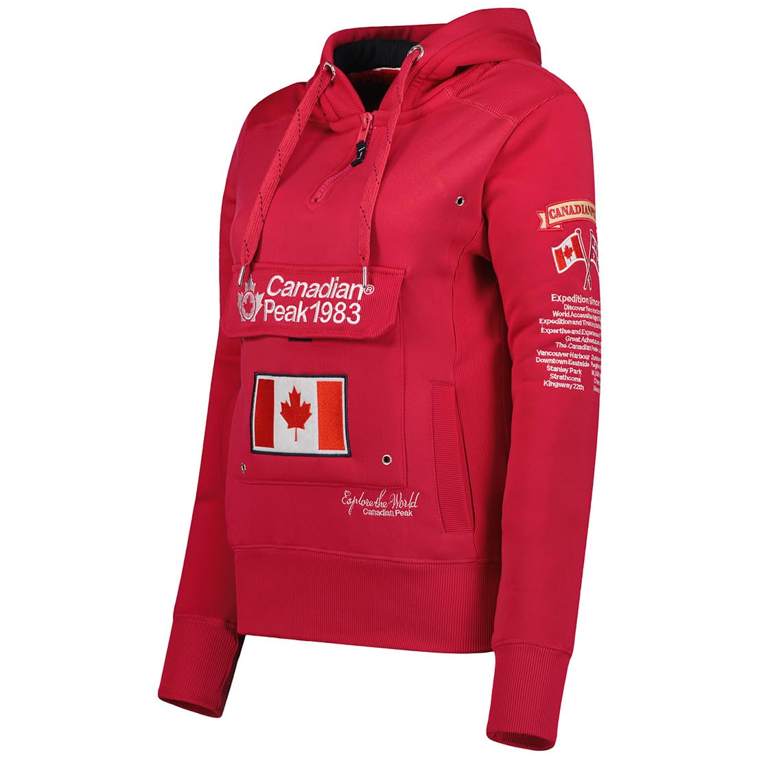 Canadian Peak Gyrelle Lady - Sweat Femme Zip Capuche Poches - Sweatshirt Pull Manches Longues Chaud Hoodie Veste - Femmes Printemps Ete Automne Hiver