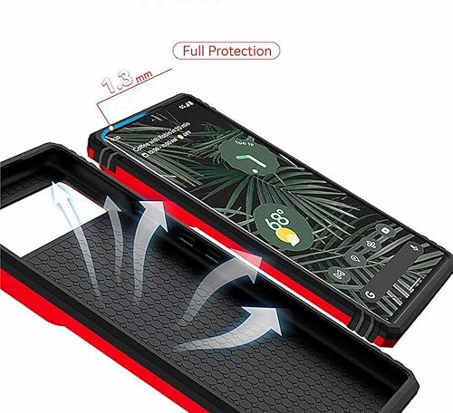 Miniatura 4 de Funda para Google Pixel 8 Pro, protección de soporte de automóvil de grado militar soporte integrado anillo de metal de doble capa de TPU resistente