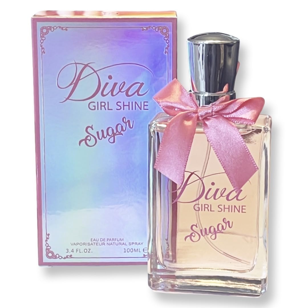 DIVA GIRL SHINE SUGAR – Eau de Parfum for Women – Notes of Tangerine, Honeysuckle, and Wild Berry – 3.4 Fl Oz