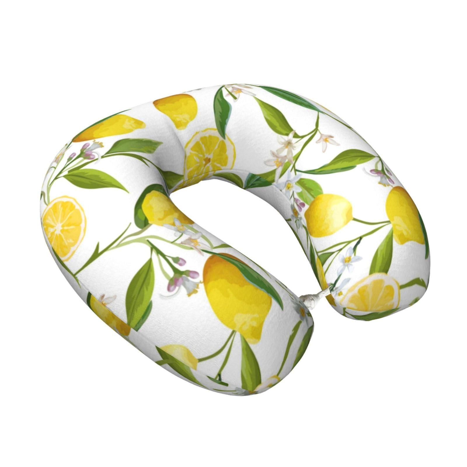 LKYMOH Patterned Exotic Lemon Tree Branches Yummy Delicious, Travel Neck Pillow U-Shaped Memory Neck Support Soft Comfortable With Washable Cover For Airplane Car Traveling and Office