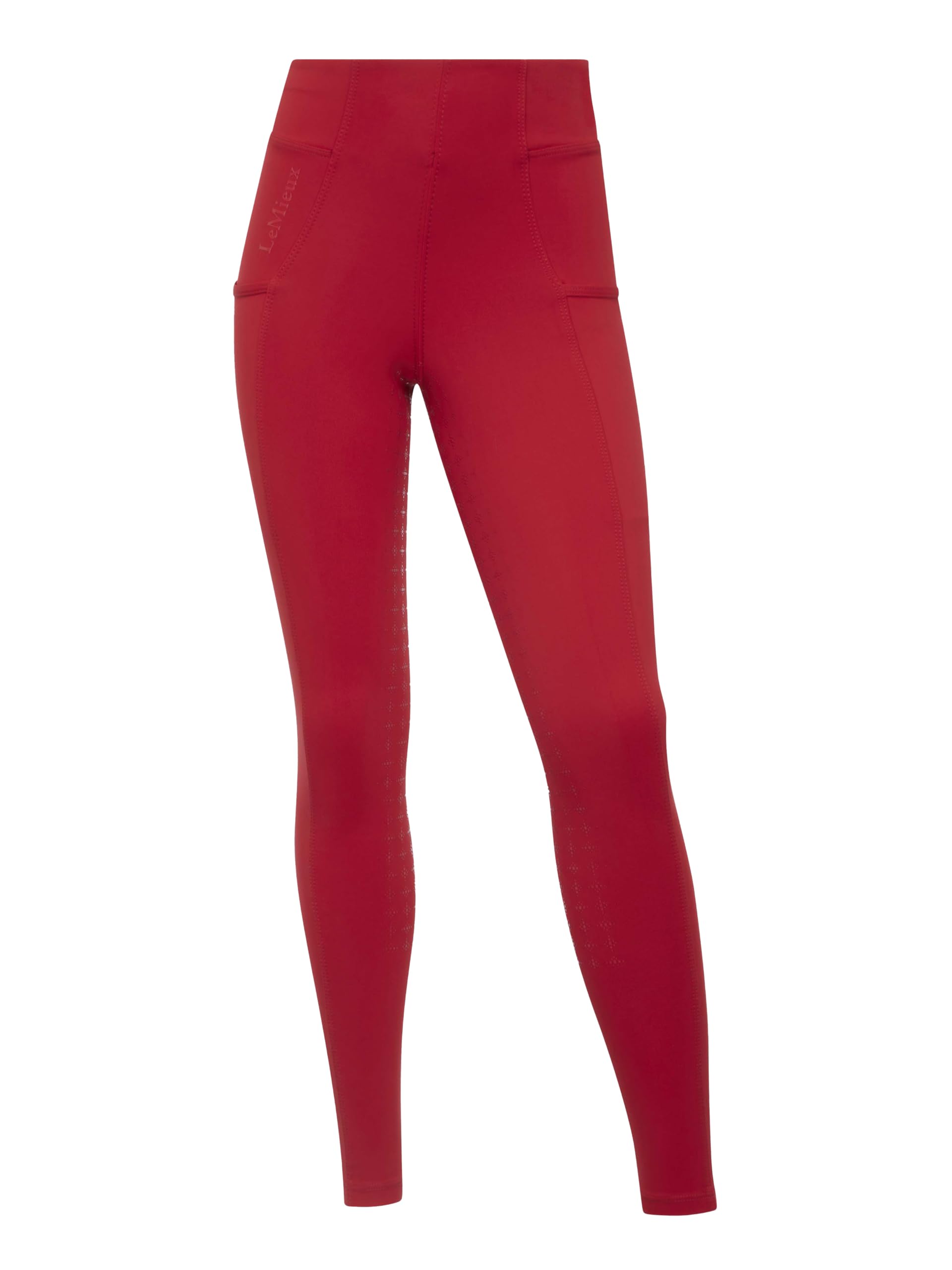 LeMieux Young Rider Orla Pull Ons - Supportive Elasticated Waistband - Full Seat Silicone Grip - Chilli - 11-12years