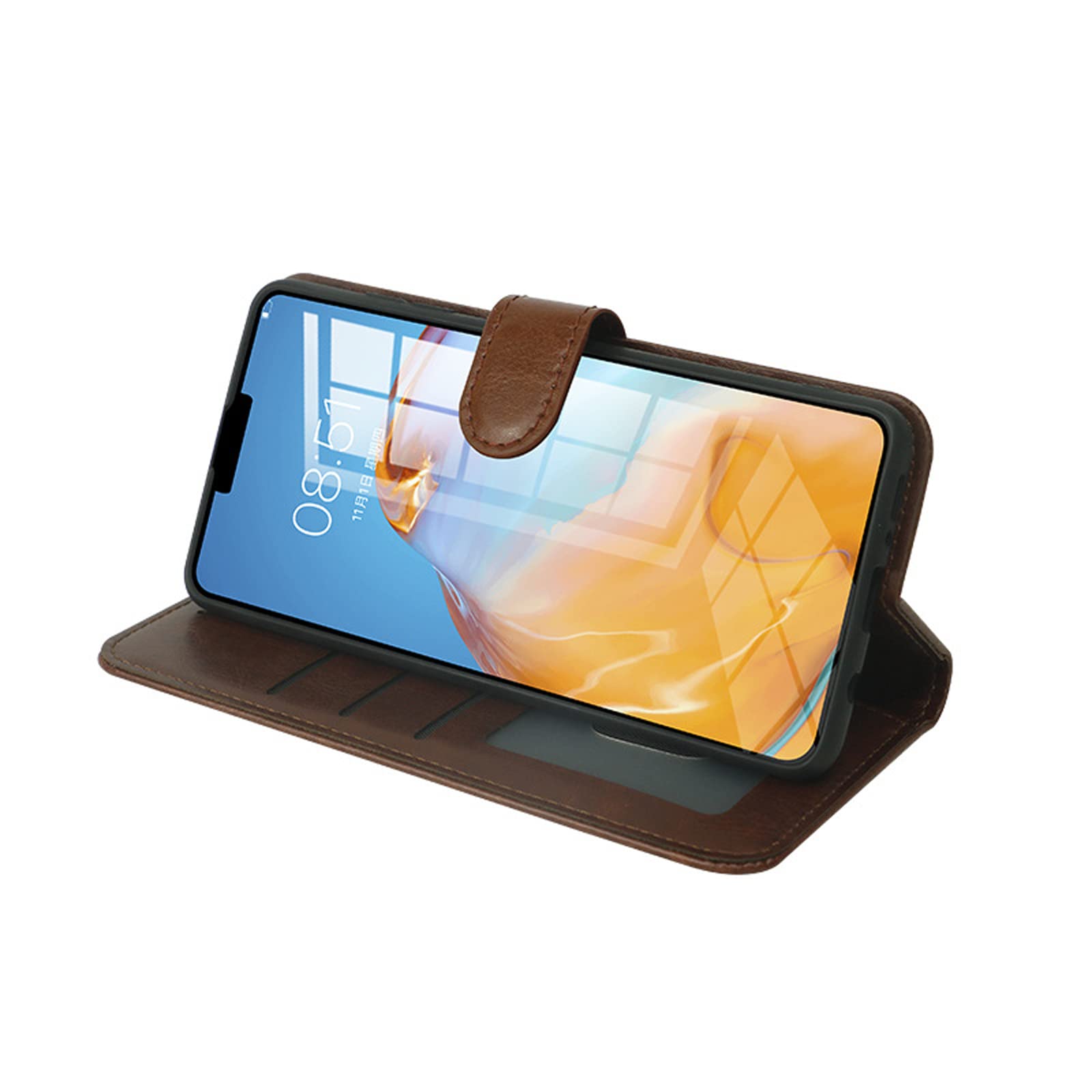LTL Etui na telefon do iPhone 13 Mini/13/13 Pro/13 Pro Max, odporny na wstrząsy portfel z klapką ze skóry PU etui z uchwytem na karty, podpórka, magnetyczna, czarne, 13 6,1 cala