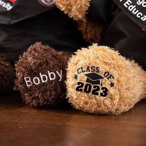 Miniatura 4 de Oso de peluche de graduación con nombre personalizado con insignia escolar, oso de peluche con tabla de mortero, regalos de graduación para
