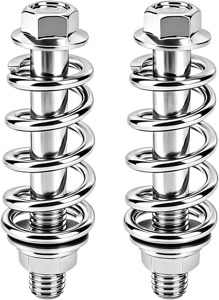 2PCS M10x1.25 Car Exhaust Manifold Bolts Kit, Nuts Springs Gasket
