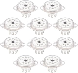 10PCS Ceramic B9A Silver-Plated 9Pin Vacuum Tube Socket Panel Chassis Mount for ECC81 ECC82 ECC83 EL84 6922 Vacuum Tube