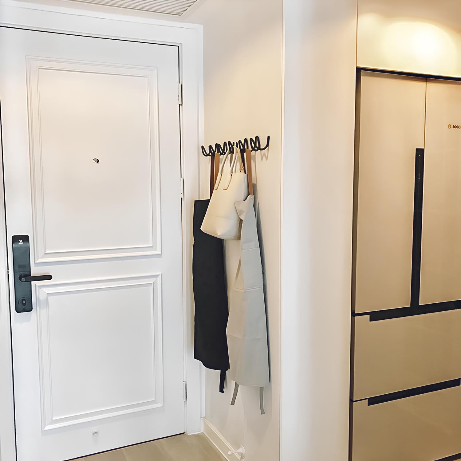 Perchero De Pared Con 3 O 4 Ganchos, Ganchos De Pared Creativos Con Ondas, Fácil Instalación, Perchero Pared Multiusos Para Abrigos, Sombreros, Bolsos(Blanca,54cm/21.2in)