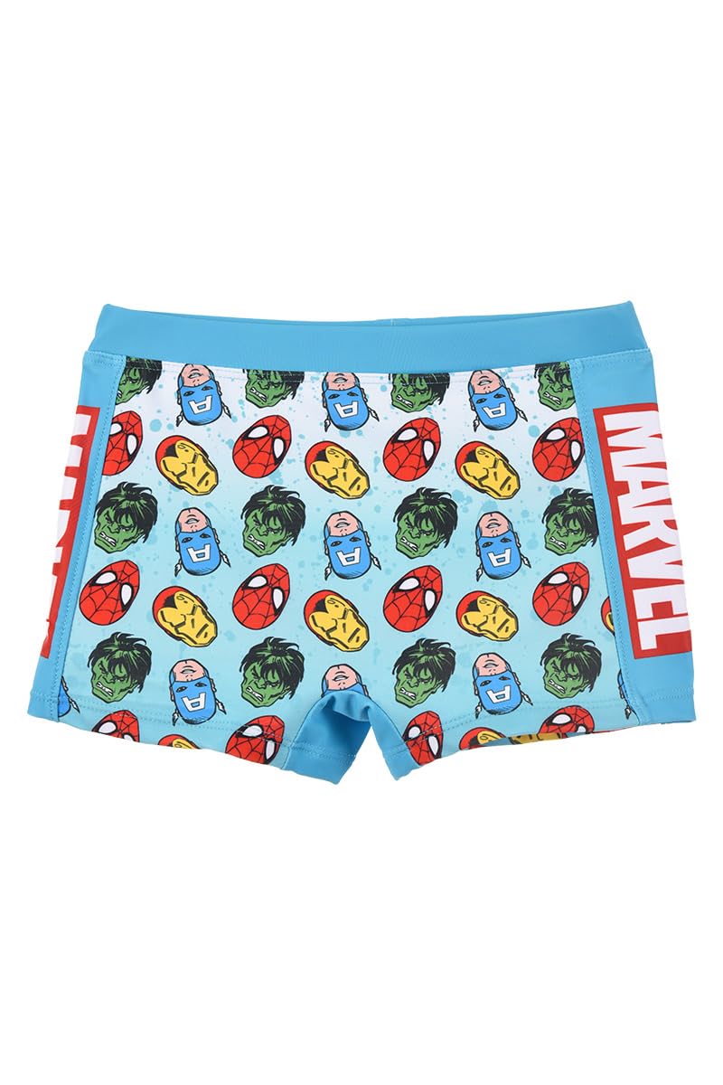 Marvel Avengers Bañador para Niño, Spider-Man Hulk Iron Man Capitan America Shorts de Baño Boxer, Bañador de Natación Infantil, Tallas 4 a 10 Años