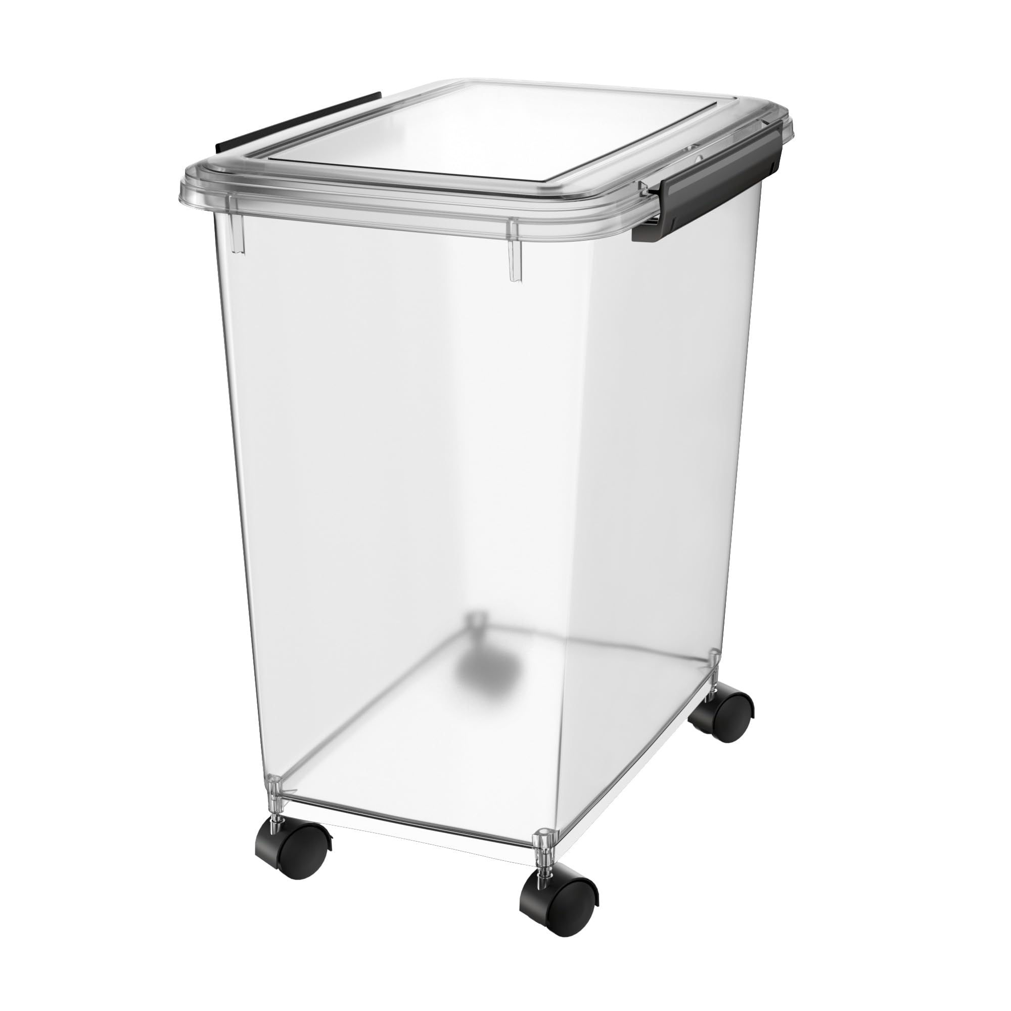 Cetomo 32L*3 Contenitori per Cibo per Cani Ermetici con Ruote, Guarnizione Silicone e Chiusura a Scatto, Scatole di Conservazione, Trasparente, 32L(12kg), 3 Unità