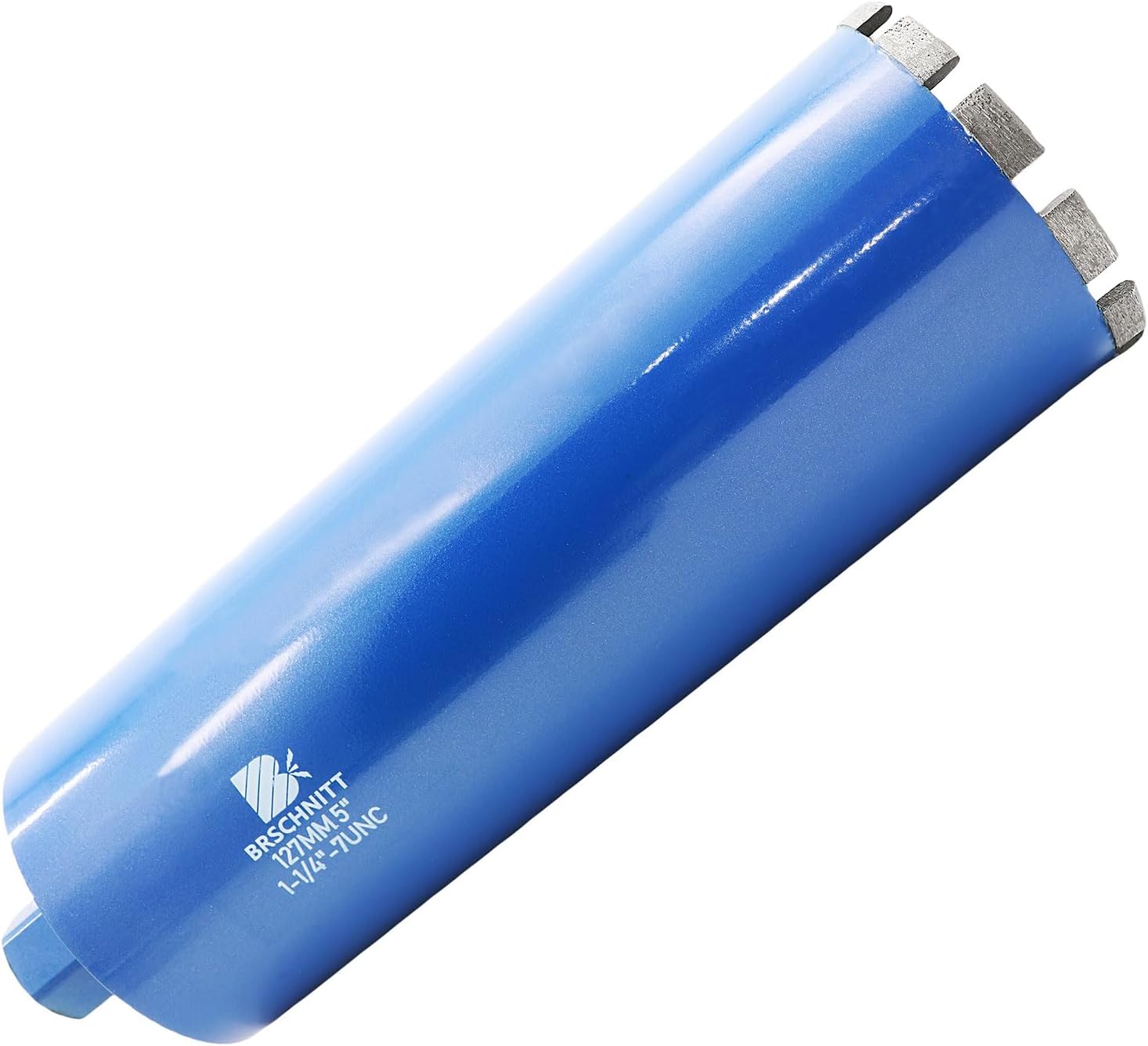 Wet Diamond Core Drill Bits 5"/127mm - BRSCHNITT Concrete Core Drill Bit, 1-1/4-7" Thread Core Bit Turbo Laser Welded Segments with Rebar, Brick, Block, Masonry, Stone