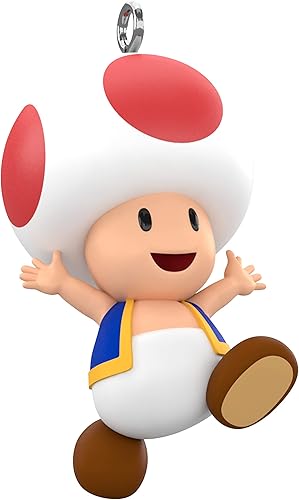 Hallmark Keepsake Adorno de Navidad miniatura de 0.96 pulgadas 2023, Nintendo Super Mario Toad Mini, regalos para jugadores