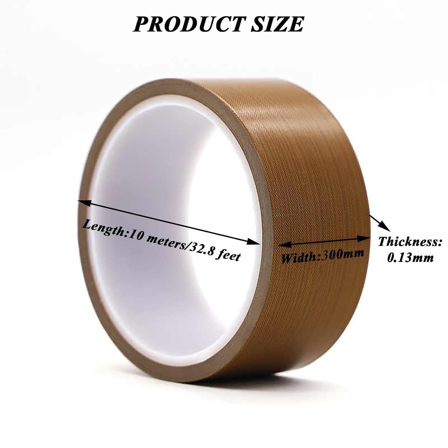 Nastro isolante in PTFE, spessore 0,13 mm/0,18 mm, rotolo da 10 m, nastro in tessuto di teflon, resistente alle alte temperature (300 °C) | Larghezza 10 mm-300 mm | Nastro resistente al calore for uso