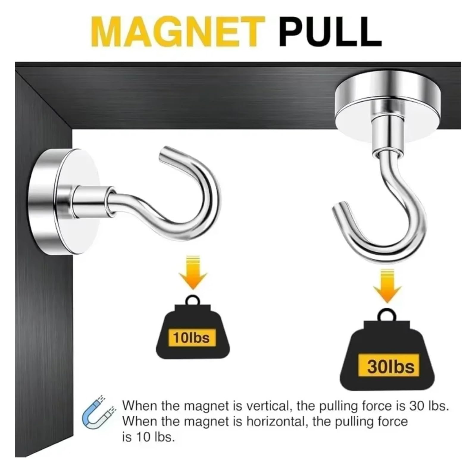 Genérico Mini gancho magnético multiusos for colgar llaves y tazas, de pared, resistente, compatible con el almacenamiento en la cocina del hogar, 50 o 20 unidades(E10,20PCS)