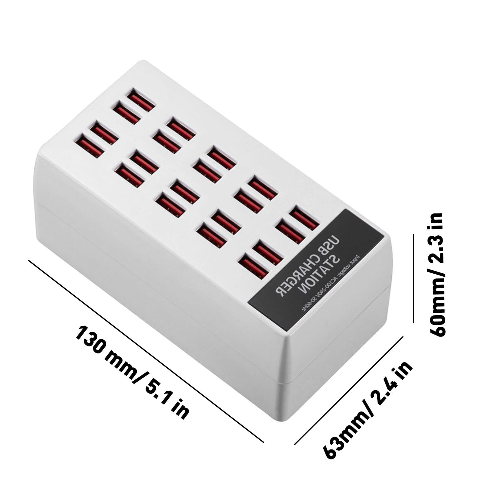 Station de Charge USB, Station de Charge de Téléphone avec Chargeur de Bureau à Charge Rapide Station de Chargeur USB Haute Puissance 20 Ports Multiprise USB pour Une Charge